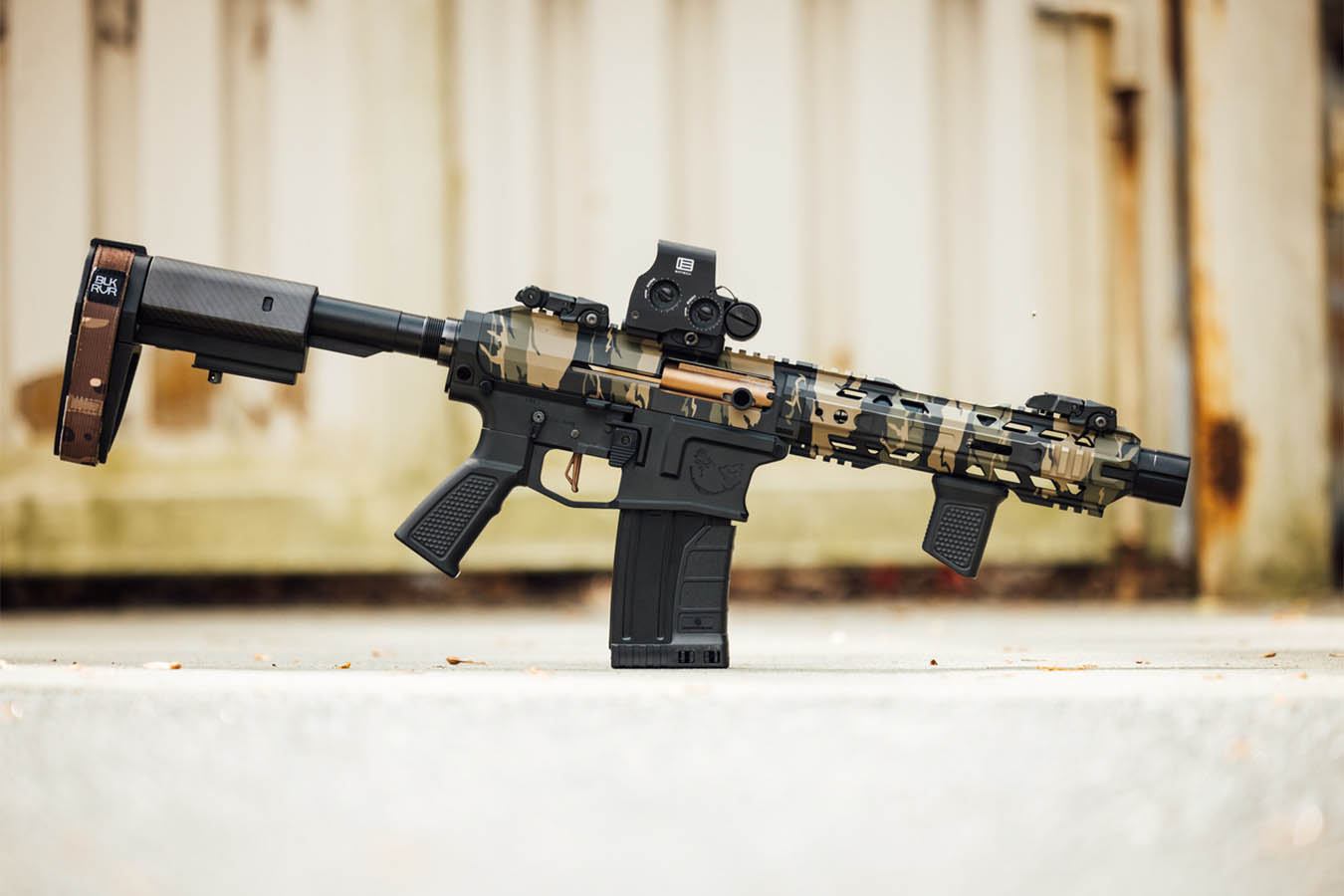 ORTHOS ARMS Joker Elite Holt Works 12-Gauge Semi-Auto with Brace and Woodland Camo Finish